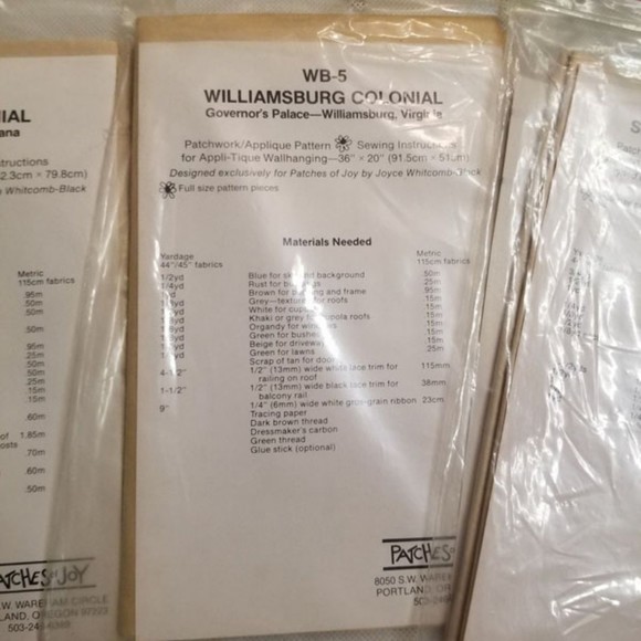 1981 Patches of Joy lot of 3 patterns old houses Pat013 - Picture 7 of 8